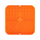2PCS Orange 20 x 20 cm Silicone Pet Lick Mat | Multi-Zone Slow Feeder Pad with Suction Cups | Anxiety Relief Dog & Cat Bowl