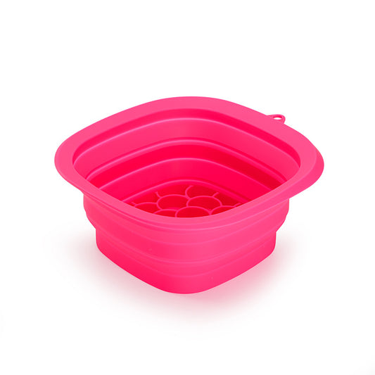 Rose Red Collapsible Silicone Face Ice Basin | Portable Cold Therapy and Beauty Tool | Multi-Use Facial Spa