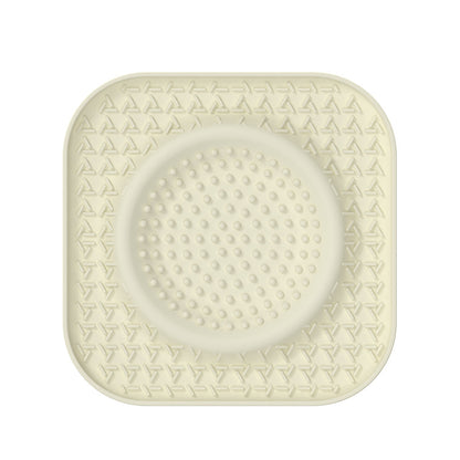 S Beige 2-Pack Premium Silicone Pet Lick Mat - Slow Feeder for Dogs and Cats with Powerful Suction Base - Anxiety Relief and Boredom Buster for Grooming and Bathing