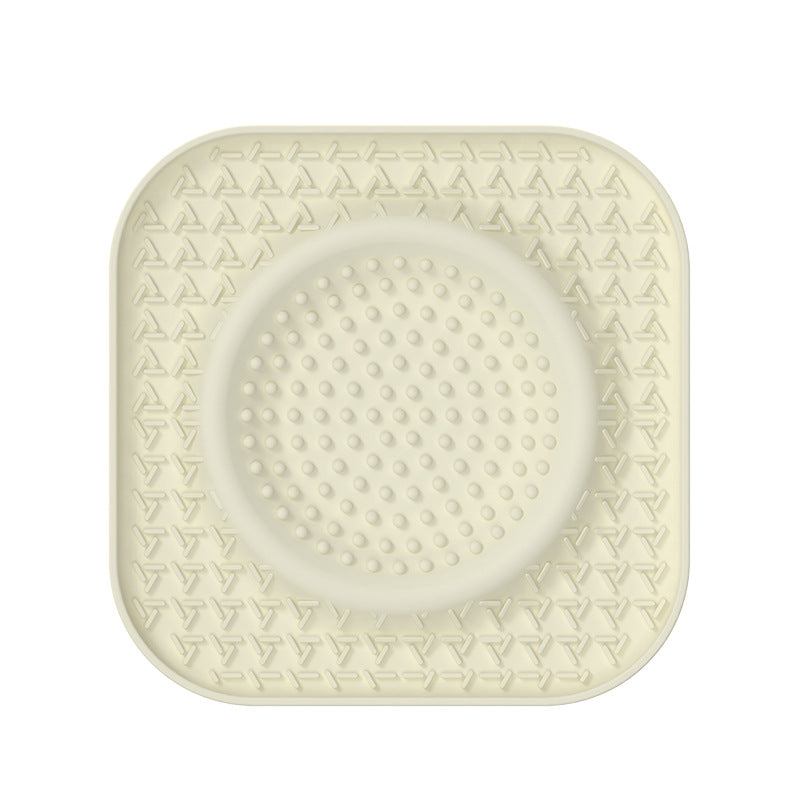 L Beige 2-Pack Premium Silicone Pet Lick Mat - Slow Feeder for Dogs and Cats with Powerful Suction Base - Anxiety Relief and Boredom Buster for Grooming and Bathing