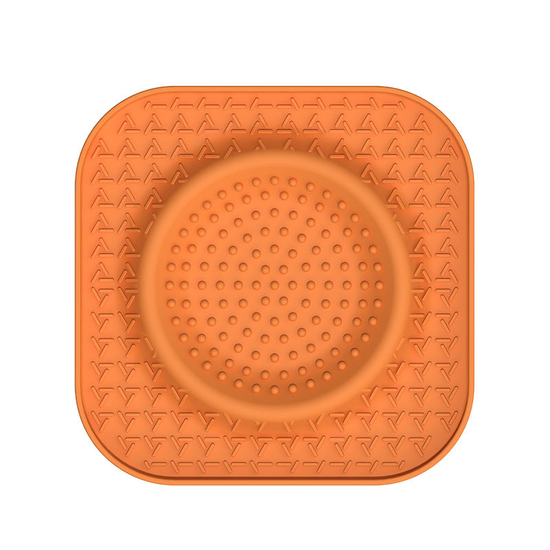 L Orange 2-Pack Premium Silicone Pet Lick Mat - Slow Feeder for Dogs and Cats with Powerful Suction Base - Anxiety Relief and Boredom Buster for Grooming and Bathing