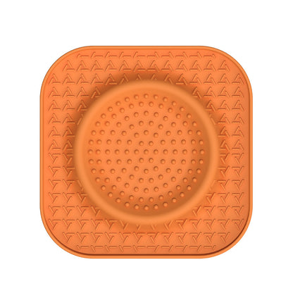 L Orange 2-Pack Premium Silicone Pet Lick Mat - Slow Feeder for Dogs and Cats with Powerful Suction Base - Anxiety Relief and Boredom Buster for Grooming and Bathing