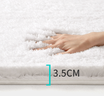 Khaki 40*60cm Luxury 3.5cm Shag Bath Mat | Silver Ion Antibacterial Technology | Quick Dry Non-Slip TPR Bathroom Rug
