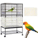 M White【Height 20, Circumference 170】 Large Bird Cage Seed Catcher Net Cover - Adjustable Mesh Guard Splash-Proof Dust Cover for Indoor Outdoor Cages