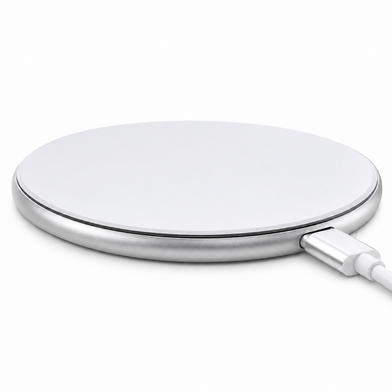 White 15W Qi Wireless Phone Charger - Compact Cable Free Charging for Qi Enabled Smartphones, Easy Everyday Use at Home, in the Office or While Travelling
