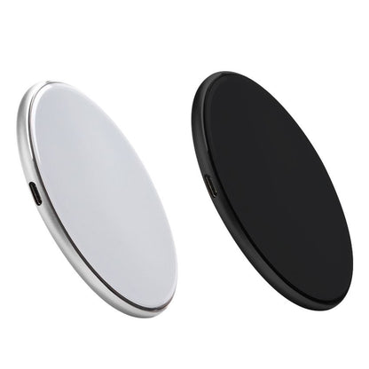 Black 15W Qi Wireless Phone Charger - Compact Cable Free Charging for Qi Enabled Smartphones, Easy Everyday Use at Home, in the Office or While Travelling