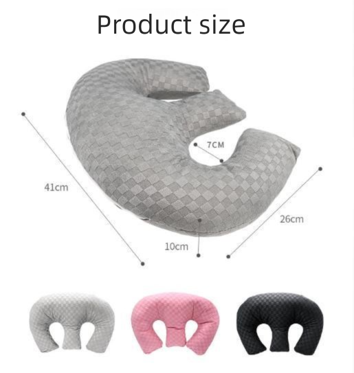 Gray Ergonomic M-Shaped Breast Support Pillow for Spa & Postpartum Care – Soft Plush Cover, Removable & Washable (320g)
