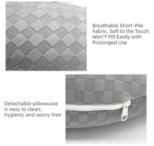 Gray Ergonomic M-Shaped Breast Support Pillow for Spa & Postpartum Care – Soft Plush Cover, Removable & Washable (320g)