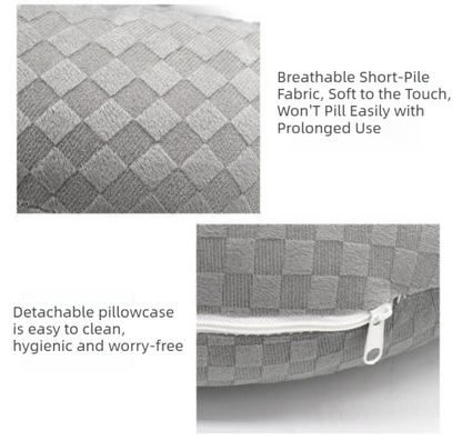 Gray Ergonomic M-Shaped Breast Support Pillow for Spa & Postpartum Care – Soft Plush Cover, Removable & Washable (320g)