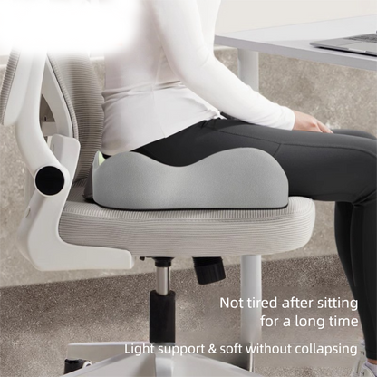 Two-tone grey Ergonomic Memory Foam Seat Cushion – Coccyx Relief for Office, Car and Long Sitting