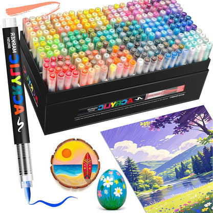 Acrylic Brush Marker – 24-Pack, Water-Based Ink, Flexible Tip, for Multi-Surface Art and Labeling