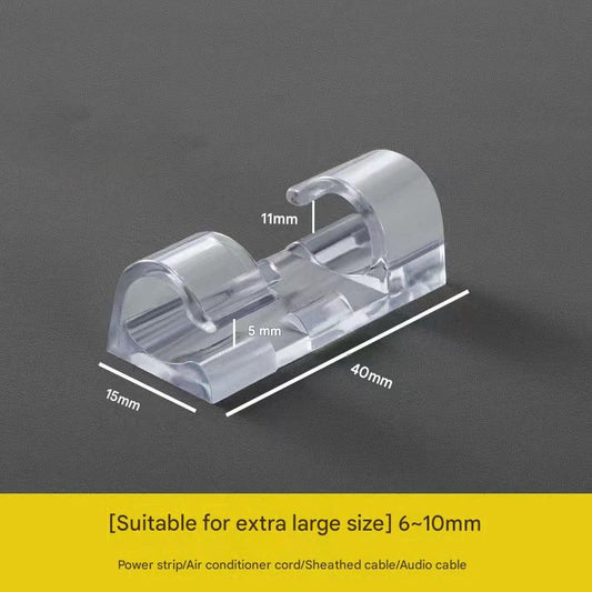100 Pack Self-Adhesive Cable Clips Non-Marking Cord Management Holder for Desk and Car, Drill-Free Wire Fixer Solution for Local Workspaces(Extra large size)