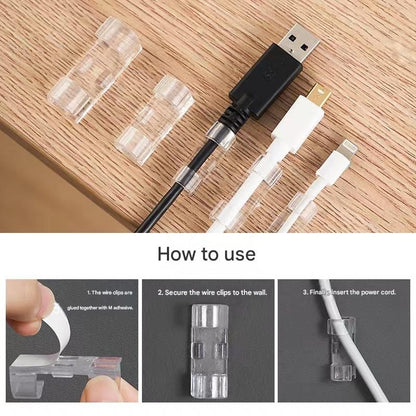 100 Pack Self-Adhesive Cable Clips Non-Marking Cord Management Holder for Desk and Car, Drill-Free Wire Fixer Solution for Local Workspaces(Extra large size)