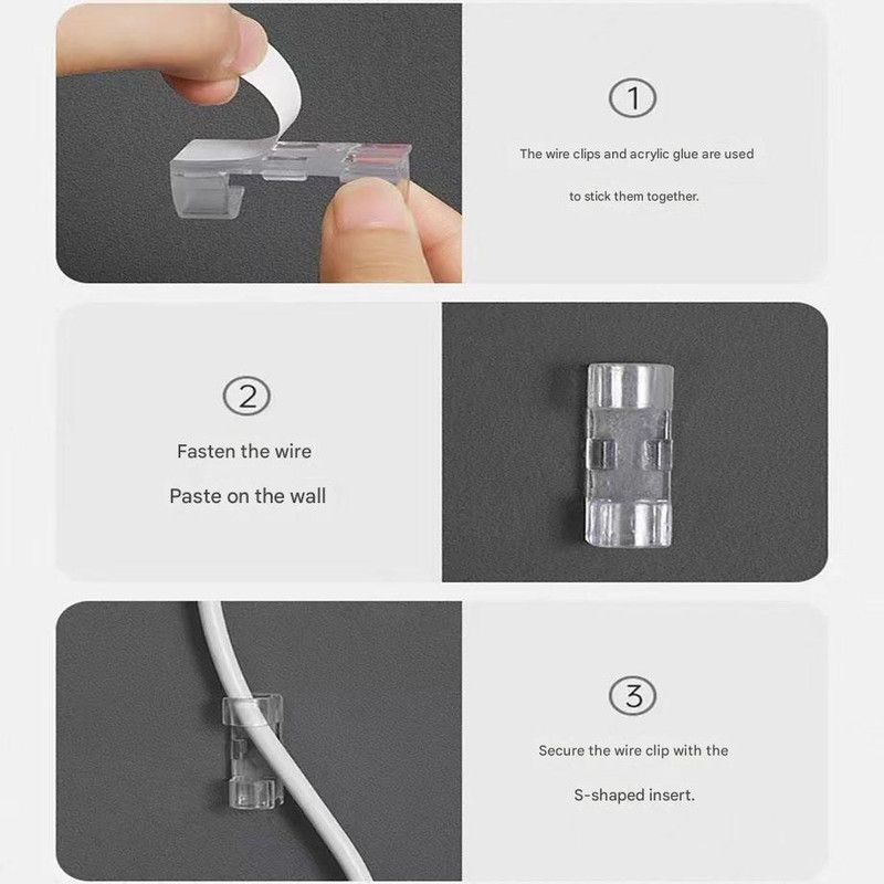 100 Pack Self-Adhesive Cable Clips Non-Marking Cord Management Holder for Desk and Car, Drill-Free Wire Fixer Solution for Local Workspaces(Extra large size)