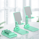 Green Adjustable Desktop Phone Stand with Height Extension and Foldable Design for Online Classes and Streaming Comfortable Hands-Free Solution for Local Users