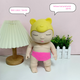 White 26CM Large Squeeze Ugly Doll Stress Relief Toy Slow Rebound TPR Sand-Filled Squishy Figure for Local Home Pretend Play and Anxiety Reduction(Yellow hat and red trousers)