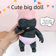 Black 26CM Large Squeeze Ugly Doll Stress Relief Toy Slow Rebound TPR Sand-Filled Squishy Figure for Local Home Pretend Play and Anxiety Reduction(Pink cap and purple trousers)