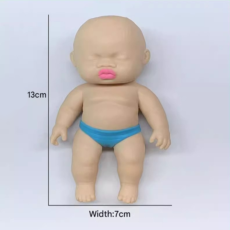 2 Pack 13cm Natasha Squeeze Dolls Black and White Mini Slow Rebound TPR Sand Filled Stress Relief Toys with Random Underwear Color for Local Home Fun