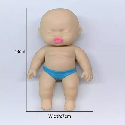 2 Pack 13cm Natasha Squeeze Dolls Black and White Mini Slow Rebound TPR Sand Filled Stress Relief Toys with Random Underwear Color for Local Home Fun
