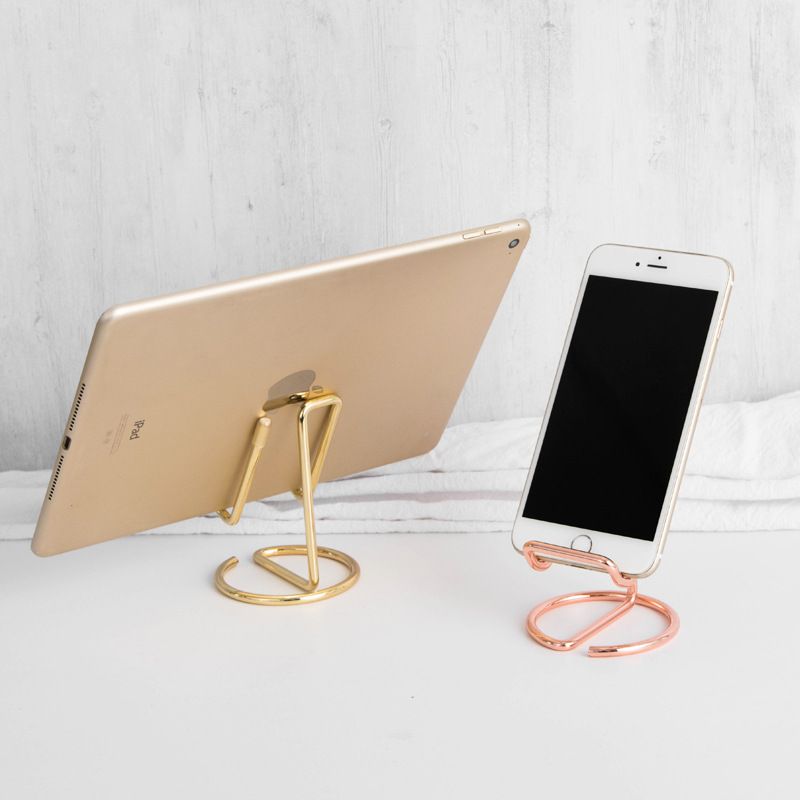 2-Pack Black Universal Aluminum Phone Stand - Minimalist One-Piece Metal Tablet Holder - Durable Integrated Fixed Angle Desktop Bracket, Sleek Industrial Design for Home Office and Bedroom