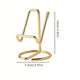 2-Pack Gold Universal Aluminum Phone Stand - Minimalist One-Piece Metal Tablet Holder - Durable Integrated Fixed Angle Desktop Bracket, Sleek Industrial Design for Home Office and Bedroom