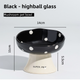 Black Elevated 15° Tilted Ceramic Cat Bowl - Anti-Chin Acne Glaze Finish, Non-Slip Weighted Base & Neck Protection Pet Feeder