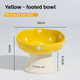 Yellow Elevated 15° Tilted Ceramic Cat Bowl - Anti-Chin Acne Glaze Finish, Non-Slip Weighted Base & Neck Protection Pet Feeder