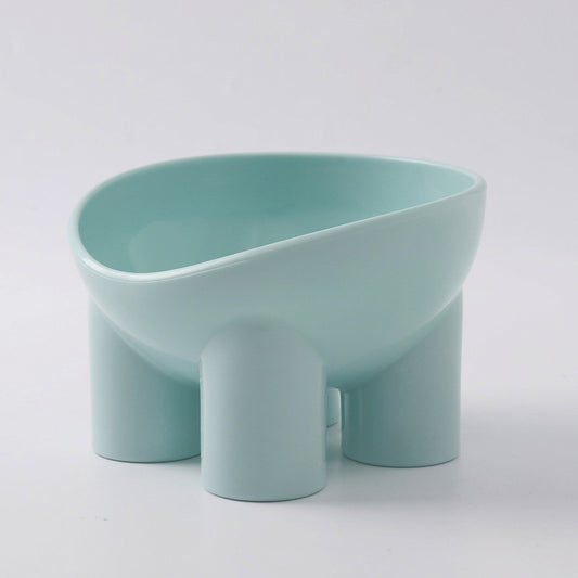 2-Pack Macaron Blue Elevated Pet Bowls with Anti-Tip 4-Leg Base - Ergonomic Tilted Neck Protection Cat Food & Water Bowls