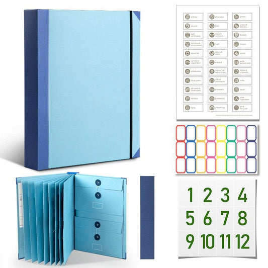 In Case I Go Missing Blue High-Capacity Emergency Information Binder - Heavy Duty Expanding File Organizer and Document Safety Folder