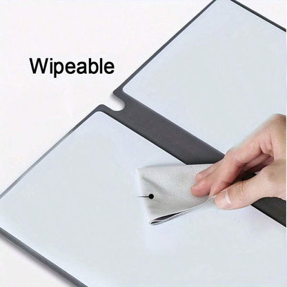 Green A4 PU Leather Whiteboard Notebook with 3-Color Pens, Eraser & Cloth - Reusable Eco-Friendly Desktop Memo Pad & Handheld Writing Tablet