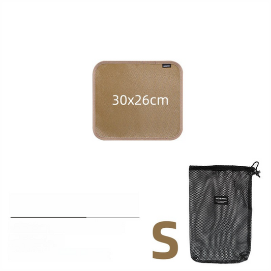 30 x 26 CM S Size Fireproof Outdoor Mat with Storage Bag - Silicone Coated Heat Resistant, Fire Pit Protector & BBQ Table Heat Shield