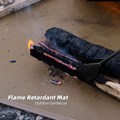 45 x 30 CM M Size Fireproof Outdoor Mat with Storage Bag - Silicone Coated Heat Resistant, Fire Pit Protector & BBQ Table Heat Shield