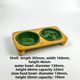 Green Ceramic Floral Cat Slow Feeder(190ML) & Water Bowl(320ML) Set - Dishwasher Safe Pet Dual Dining Kit with Neck-Friendly Elevated Stand