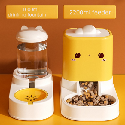 Green  Cat & Dog Automatic Feeder & Waterer Set – 2-in-1 Dry & Wet Separation Station with 2200ml Food & 1000ml Water Capacity