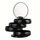 2-Pack 4-Tier Rotating Jewelry Organizer Box with Adjustable Mirror & Diamond Cut Design – Compact 360° Swivel Earring Stud Necklace Storage Box for Vanity Countertop, 10 x 10cm, Black