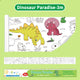 3M Extra Long Reusable Coloring Paper Roll, Dinosaur Park Theme Self-Adhesive Wall Coloring Poster and DIY Cuttable Drawing Craft Paper Scroll with Gift Box