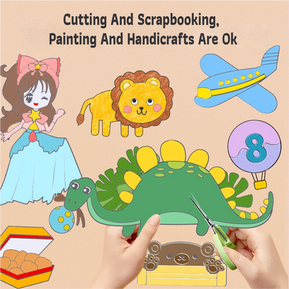 3M Extra Long Reusable Coloring Paper Roll, Dinosaur Park Theme Self-Adhesive Wall Coloring Poster and DIY Cuttable Drawing Craft Paper Scroll with Gift Box