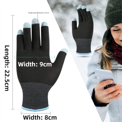 2-Piece Winter Car Safety & Comfort Driving Set with Car Air Vent Gravity Phone Holder and Warm Five-Finger Touchscreen Gloves – One Hand Auto Grip, Triangle Stability & Gravity Locking, All-Season Esports Conductive Touchscreen Gloves