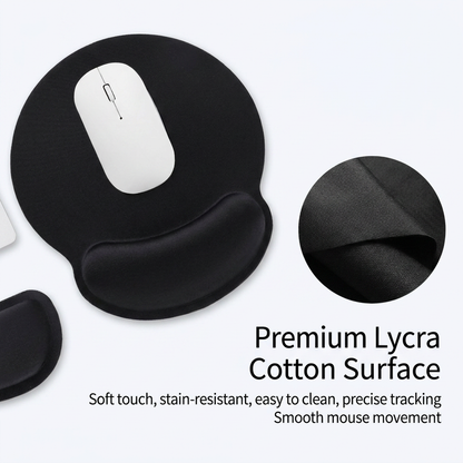 4-Piece Black Red Ergonomic Desk Arm Rest & Wrist Support Set with 2 Pack Clamp-On 180° Rotating Arm Rests + Memory Foam Keyboard Wrist Rest + Mouse Wrist Pad - Anti-Slip, Easy Clean and Pressure Relief for Home Office & Gaming Use