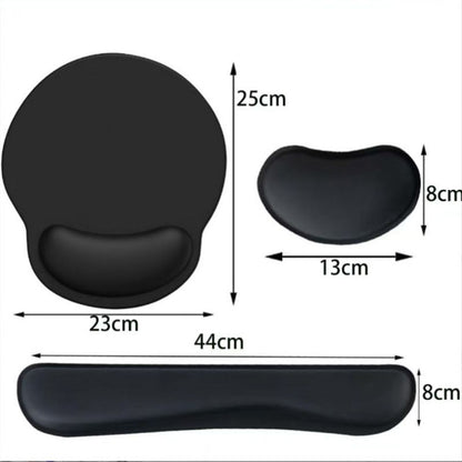 4-Piece Black Red Ergonomic Desk Arm Rest & Wrist Support Set with 2 Pack Clamp-On 180° Rotating Arm Rests + Memory Foam Keyboard Wrist Rest + Mouse Wrist Pad - Anti-Slip, Easy Clean and Pressure Relief for Home Office & Gaming Use