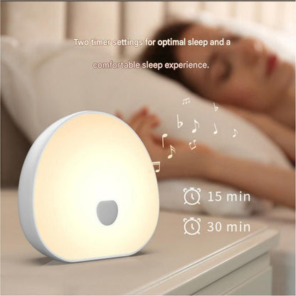 Nighttime Anxiety Relief & Relaxation Set - Champagne gold Imitation Silk Sleep Eye Mask and  Smart White Noise Night Light for Soothing Sleep, Nursing, and Stress Reduction