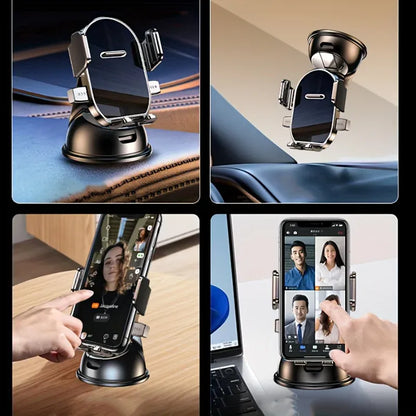 Universal Car Phone Mount Dashboard Windscreen Holder Anti Slip Vacuum Suction Mobile Phone Stand 360 Adjustable Navigation Bracket