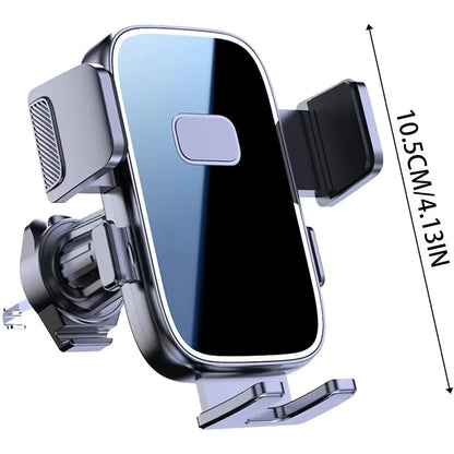 Universal Car Air Vent Phone Mount (Black Mirror Finish) — 360° Adjustable, Non-Slip Navigation Holder, Compatible with Most Smartphones