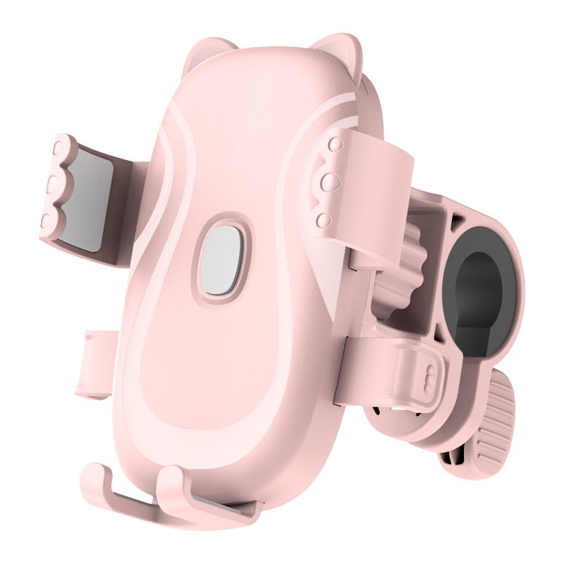 Cute Pink Cat-Themed Bicycle Phone Holder — Motorcycle & Bicycle Handlebar Mount, Anti-Shake 360° Rotatable Navigation Bracket, Universal Scooter Stand