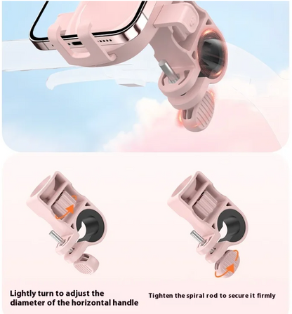 Cute Pink Cat-Themed Bicycle Phone Holder — Motorcycle & Bicycle Handlebar Mount, Anti-Shake 360° Rotatable Navigation Bracket, Universal Scooter Stand