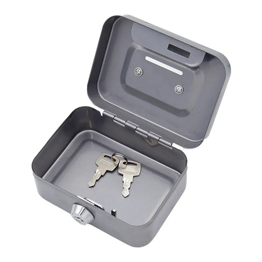Green Lockable Metal Cash Box with Coin Slot Portable Money Storage Box Small Savings Bank Key Lock Cash Holder Organiser for Coins Notes Home Office Use 115x85x58mm