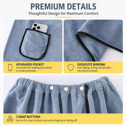Men's Bath Wrap Microfiber Quick Dry Absorbent Adjustable Snap Closure Navy blue Bath Towel Wrap Lightweight Bathroom Spa Gym Travel Use 70x150cm Comfortable Fit