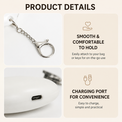 White Touch Activated Heart Keychain Light - Cute Portable LED Night Light Rechargeable Bag Charm Lamp Romantic Gift for Girls Bedroom Decoration Travel Use