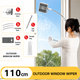 Lightweight Interior & Exterior Window Cleaner with 110cm Extendable Aluminium Pole & 8 Cleaning Pad - 2-in-1 360° Rotating Microfibre Scrubber and Squeegee for Most Household High Rise Windows