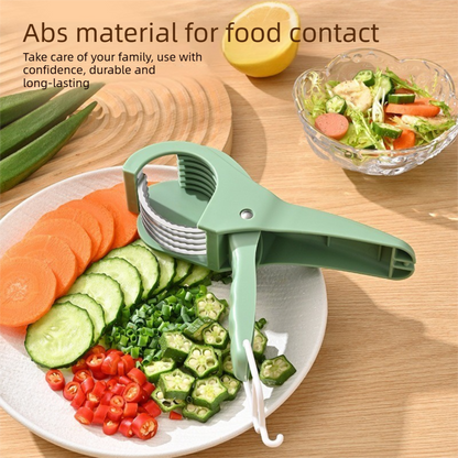 Home Fruit & Vegetable Peeling and Slicing Prep Set-Yellow Folding Peeler and Green Fruit Slicer - Portable Stainless Steel Kitchen Tools for Camping, Home Use, and Travel